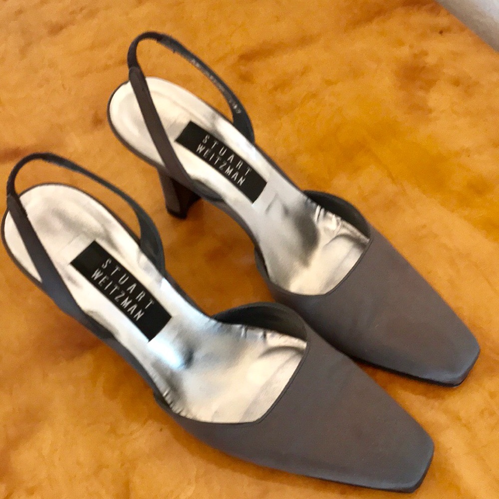 Stuart Weitzman Evening Sateen Slingback Heels